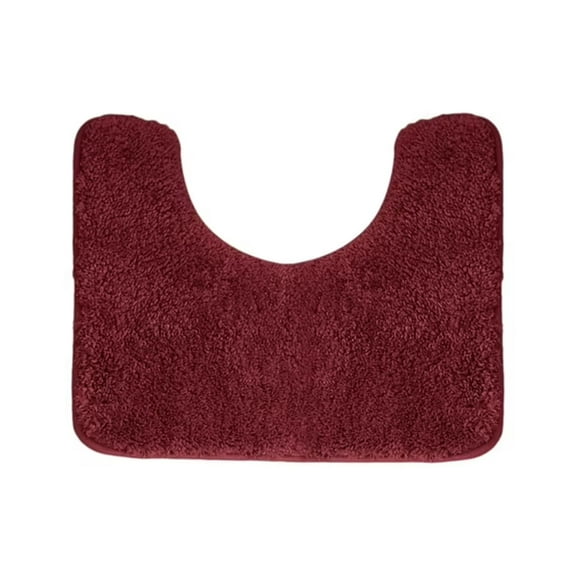 Anti-Slip Floor Mat for Bathroom Door, Thickened Absorbent Carpet Foot Mat for Toilet Entrance, Wine Red Color for Home Decor