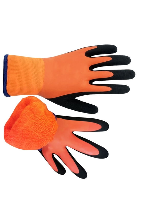 Anti Slip Grip Freezer Gloves with Insulated Warm Liner Thermal Work Gloves for Cold Weather Double Latex Coated Gloves