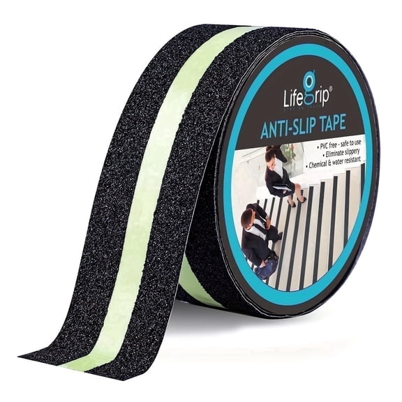 Anti Slip Grip Tape, Non-Slip Traction Tapes with Glow in The Dark Reduce The Risk of Slipping for Indoor or Outdoor Stair Tread Step and Other Slippery Surfaces - Keeps You Safe, 2" x 15"Ft