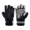 thumbnail image 1 of Anti-Slip Gym Gloves | Padded Workout Gloves for Weightlifting, & Training Clearance, Hontri Workout Gloves for Men And Women Fingerless , Black, M, 1 of 3