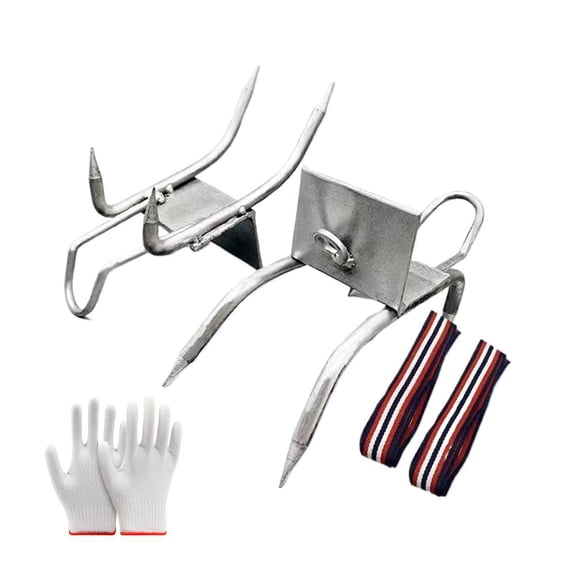 Anti-Slip Iron Climbing Shoes for Tree Climbing, Adjustable Straps with Safety Belt, Metal Spikes for Secure Grip on Bark