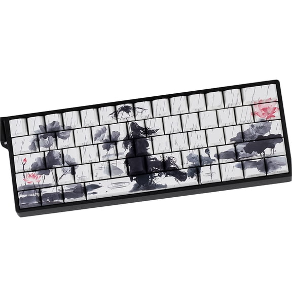 Anti Slip Keycaps Rain Flower Side Printing For Most Mechanical Keyboards 60% 68% Pattern