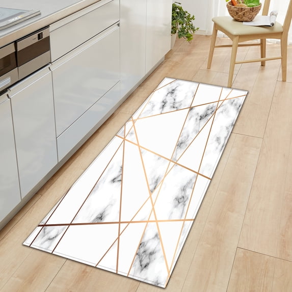 Anti-Slip Kitchen Carpet Black White Marble Sea Wave Printed Entrance Doormat Floor Mats Carpets for Living Room Bathroom Mat Home Decor