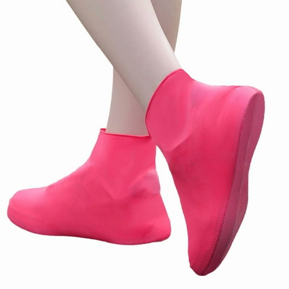 Anti-Slip Latex Shoe Covers Reusable Non-Slip Waterproof Wear- Rainy Day Outdoor Boots Protective Covers Red