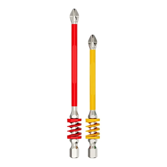Anti-Slip Magnetic Phillips Bit with Spring, Spring Impact Non-slip Hexagonal Electric Screwdriver Bit 90MM+110MM