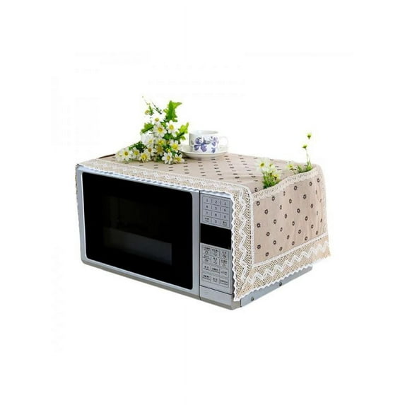 Anti-Slip Microwave Dustproof Cover Microwave Oven Top Cover Decorative Kitchen Toaster Oven Cover with Storage Bags