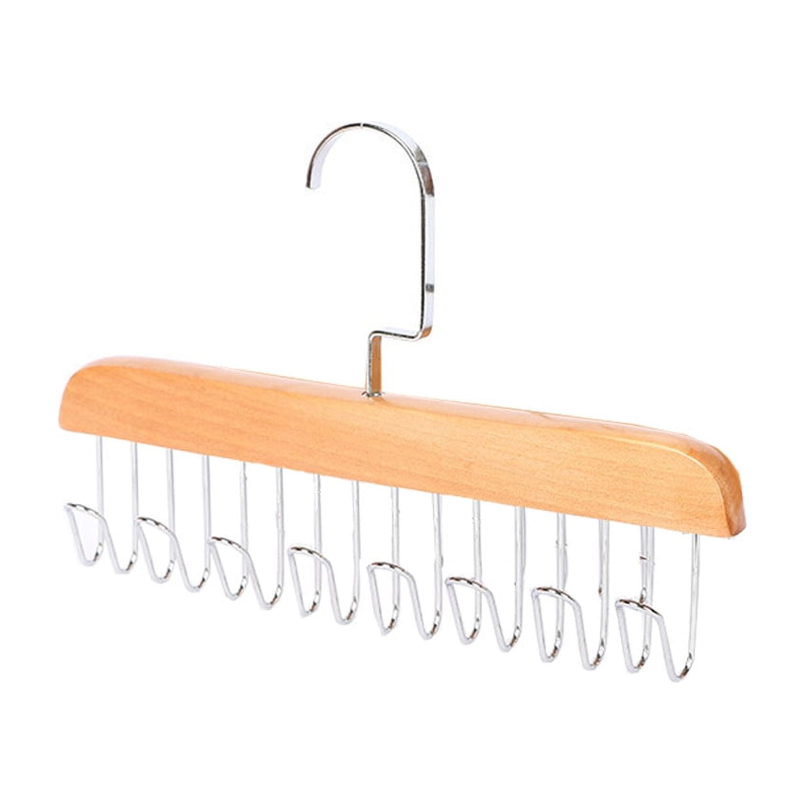 8-Hook Rotating Coat Rack – Space-Saving Wooden Hanger For Belts, Ties, Scarves & More - View #4