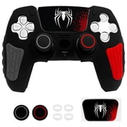 Anti Slip PS5 Controller Skin Set, Soft Protective Controller Cover Case for PlayStation 5/Slim/Pro Control with Touch Pad Stickers and 2 Thumb Grip Caps