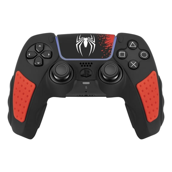 Anti-Slip PS5 Controller Spider-Man Skin, PS5 Controller Accessories, Non-Slip Silicone PS5 Controller Cover Case with Thumb Grip Gaps, Touch Pad Sticker and Cover Wrap Stickers