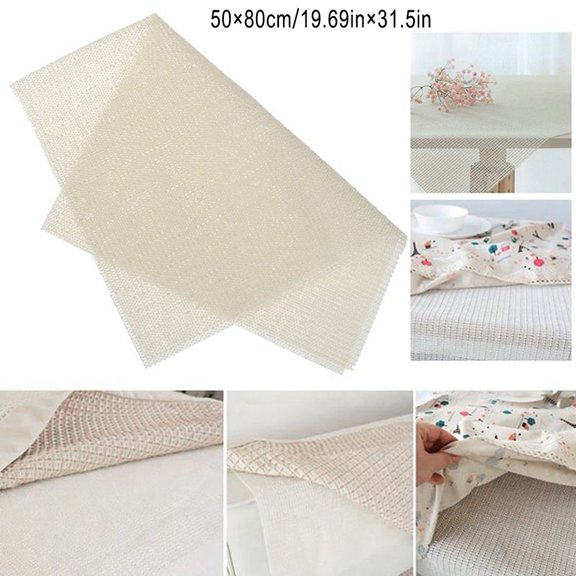 Anti-Slip PVC Rug Pad Underlay for Indoor Carpet and Floor Protection, Non-Slip Base Mat with Strong Gripper to Prevent Bunching and Sliding, Easy to Trim for Custom Sizes, Protects(50×80cm)