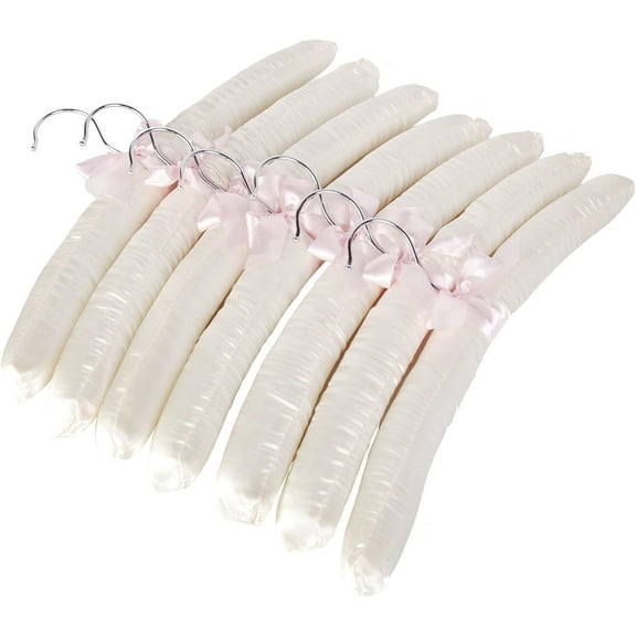 Anti Slip Padded Hanger, Extra Large Heavy Duty Satin Covered Coat Hangers for Women's Clothing, Soft Plush, No Shoulder Bump, Durable Quality for Wedding Dresses, Evening Wear