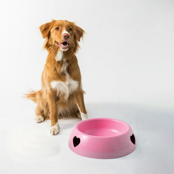 Anti-Slip Pet Food Bowl Non-Tip Design for Cats and Dogs, Spill-Proof Plastic Feeding Dish with Stable Base for Mess-Free Meals and Water FAJHHA | Pink