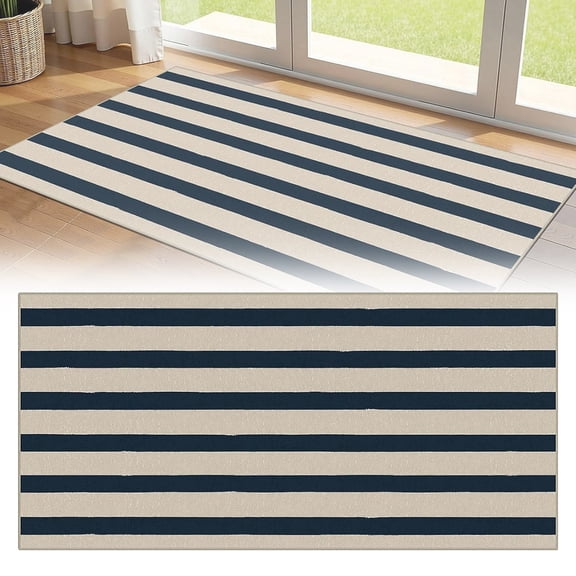Anti Slip Porch Carpet Waterproof Mat Front Door Floor Mat Quick-Drying Bathroom Rug Rustic Farmhouse Cotton Rug Throw Rugs Small Indoor and Outdoor Mats 23.62x15.75 Inch (1Pcs)