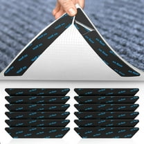 Anti-Slip Rug Pads 20PCS, Double-Sided Washable and Reusable, 1.18 * 7.09 Inches Black Trapezoid Anti-Friction Wrinkling Cuttable Rug Tape for Tile, Hardwood Floors at Home, Stores, Hotels