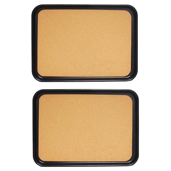 Anti-Slip Serving Trays Set of 2 - 16x12 Rectangular Cork Tray - Food Server Platters for Restaurant, Cafe, Bar, Breakfast & Parties