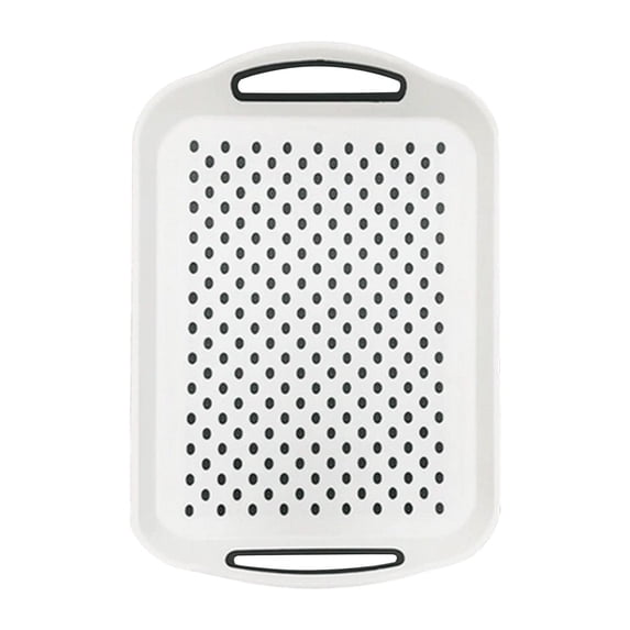 Anti-Slip Serving Trays with Handles, Large Rectangular Food Serving Tray for Lap, Reusable and Durable for Eating, Dinning, Breakfast, 15.8*11.2 In
