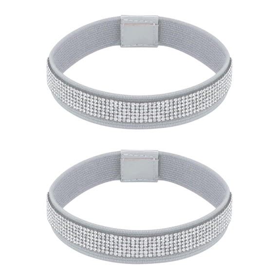 Anti-Slip Shoe Bands Rhinestones Heel Straps for High Heels 1 Pair Grey One Size