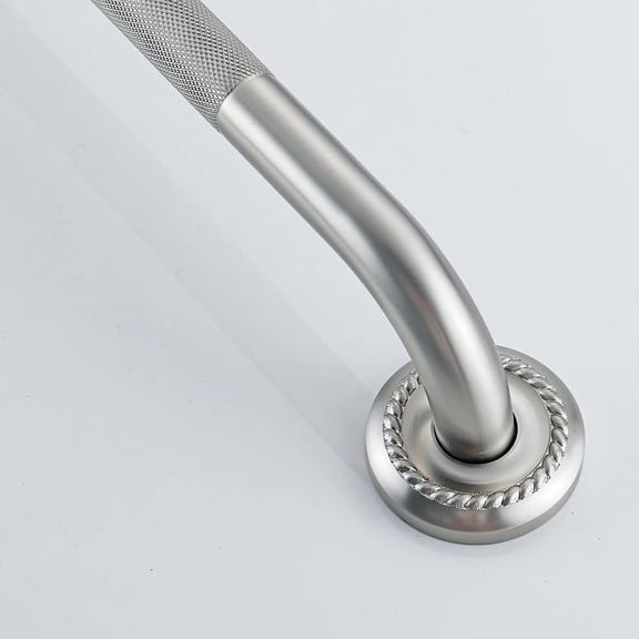 Anti Slip Shower Grab Bar, 12-Inch Toilet Textured Sturdy Hand Rail, Stylish Bathroom Armrest, Brushed Nickel Finish, Multi Function Assist Handle
