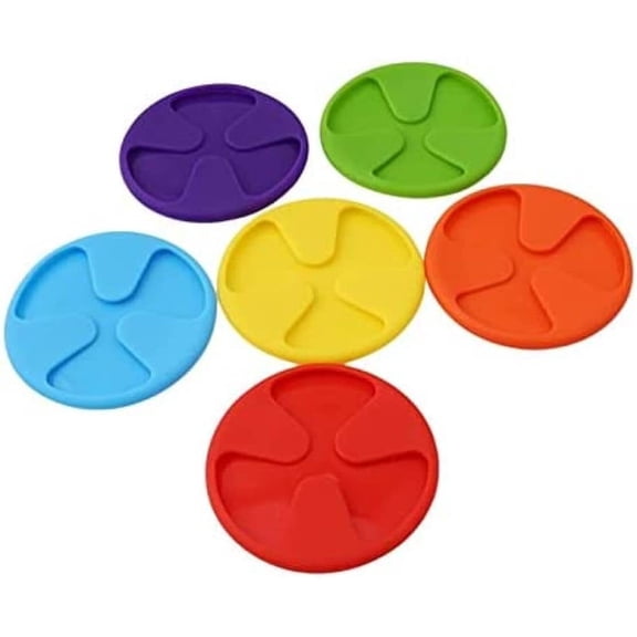 Anti-Slip Silicone Coasters set of 6 for Drinks, Wine Glass, Cup & Stemware Covers 3-in-1 Design