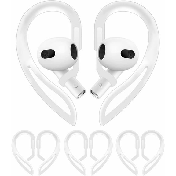 Anti-Slip Silicone Ear Hooks, 360 Rotatable Adjustable Ear Holders Compatible with AirPods 1 2 3 Pro