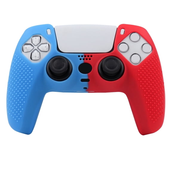 Anti-Slip Silicone Protective Joystick Cover Compatible with PlayStation 5 Controller - Durable Grip Skin Case Gamepad Accessories-Blue Red