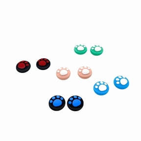 Anti-Slip Silicone Thumbstick Grip Caps Cat Paw Style for Nintendo Switch/Switch Lite/OLED Multi-Color Set