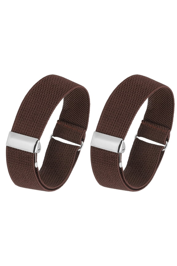 Anti-Slip Sleeve Garter Elastic Shirt Sleeve Holders for Men Women, Brown 2 Pack/1 Pair