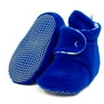 thumbnail image 1 of Anti-Slip Sole, Fleece Baby Booties, Newborn Home Booties, Sweat Proof Organic Cotton Lining, Navy Blue, 1 of 5