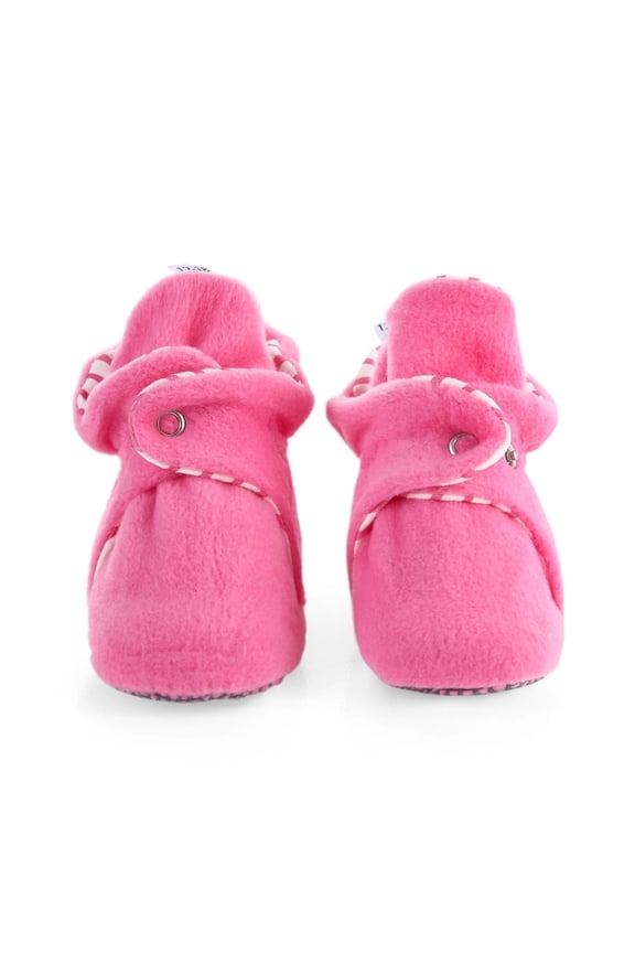 Anti-Slip Sole, Fleece Baby Booties, Newborn Home Booties, Sweat Proof Organic Cotton Lining, Pink