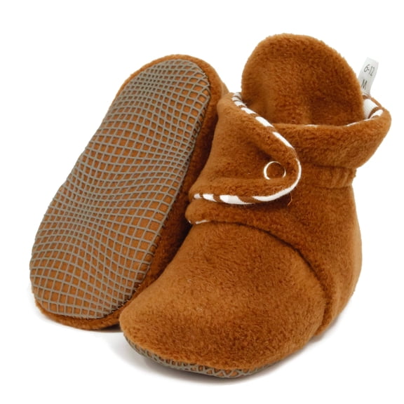 Anti-Slip Sole, Fleece Baby Booties, Newborn Home Booties, Sweat Proof Organic Cotton Lining, Taba