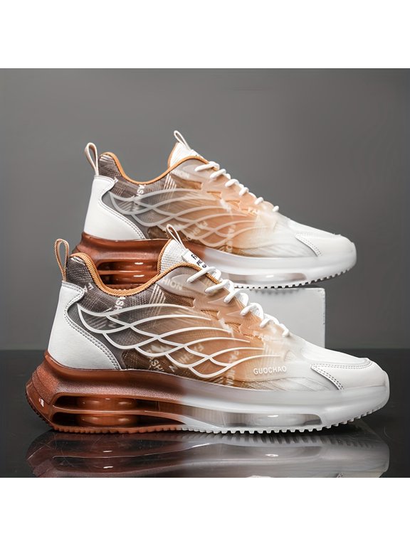 Anti-Slip Sole - Mid-Top Sneakers Suitable for, Gym, Casual Wear - - Footwear,Men's Lightweight Breathable Running Sneakers with Air Cushion Shock Absorption