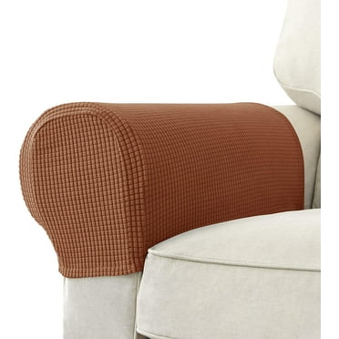 Set of 2 Jacquard Stretch Sofa Armchair Armrest Covers Anti-Slip Furniture Protector Armrest Slipcovers for Sofa Recliner