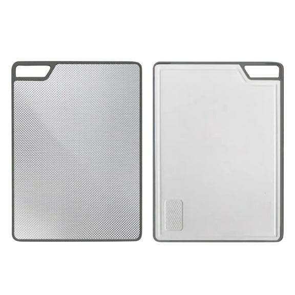 Anti-Slip Stainless Steel Cutting Board Dual-Sided Fruit Vegetable Chopping Board Non-Toxic Dishwasher Safe Kitchen Prep Surface Utility Tool