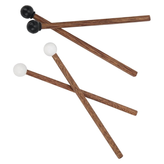 Anti-Slip Steel Tongue Drum Mallet 4Pcs Kids Rubber Wooden Drumstick Percussion Instrument Parts 6.5in Long for Child Drummers and Practitioners
