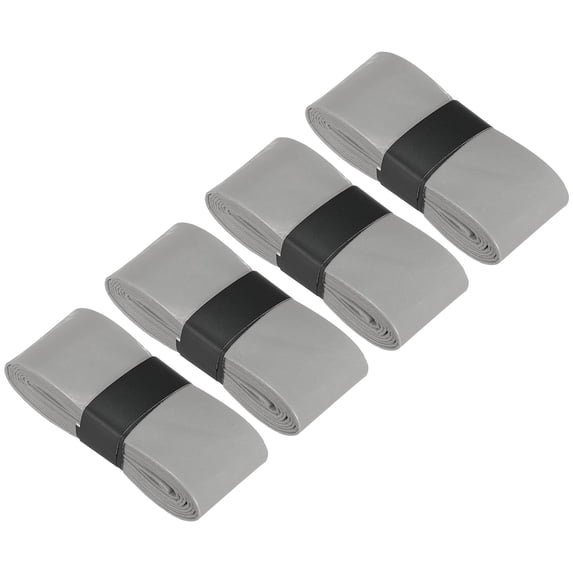 Anti Slip Sweatband Absorbent PU Tennis Badminton Racket Grip Tape, Gray 4 Pack