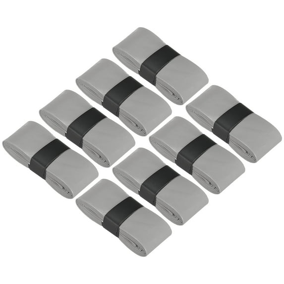Anti Slip Sweatband Absorbent PU Tennis Badminton Racket Grip Tape, Gray 8 Pack