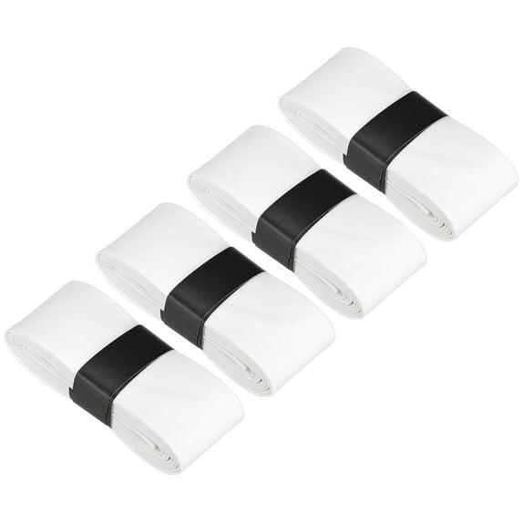 Anti Slip Sweatband Absorbent PU Tennis Badminton Racket Grip Tape, White 4 Pack