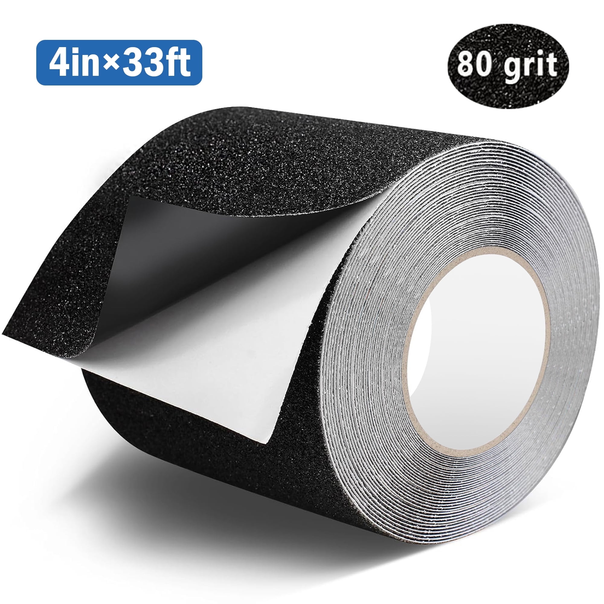 Anti Slip Tape, Domaci 4in x 33ft Matte Grip Tape, High Adhesive Traction Safety Tape for Stairs, Tread Steps, Ramps, Skateboards (Black)