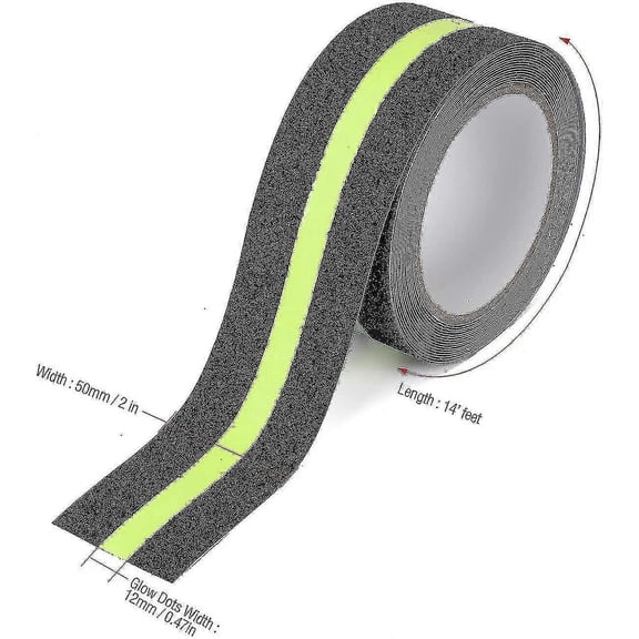 Anti-Slip Tape Glow In The Dark, Anti-Slip Adhesive Stair Treads For Indoor And Outdoor Stairs, 50mm X 5m