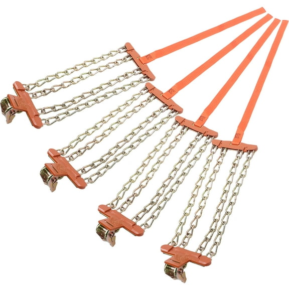 Healifty 4Pcs Durable Car Wheel Chains for Snow and Ice Assorted Color Nonslip Steel Tire Chains
