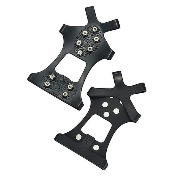 Anti Slip Traction Cleats for Ice & Snow Stainless Steels Ice Spikes Ice Cleats Crampons, 10 Spikes Shoe Ice Snow Grips