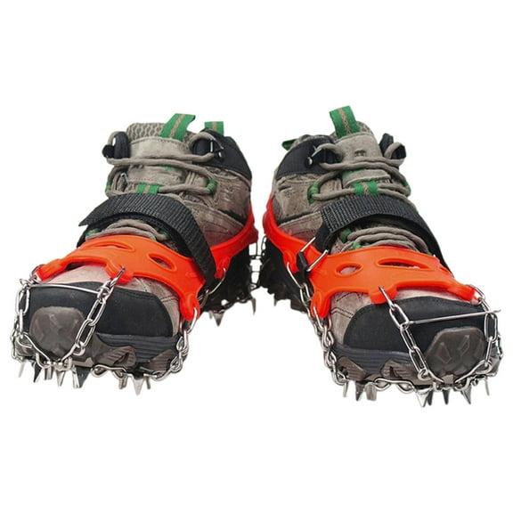 Anti Slip Traction Cleats for Ice & Snow Stainless Steels Ice Spikes Ice Cleats Crampons, 23 Spikes Shoe Ice Snow Grips
