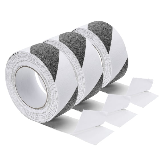 Anti Slip Traction Tape 10.94 Yards x 2 inch, Adhesive Grip Tape Safety Non Skid Tread Tape, Black/White 3 Pcs