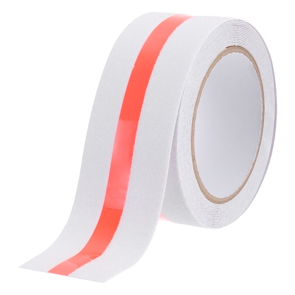 Anti Slip Traction Tape 2 Inch x 16.4ft Stair Grip Friction Adhesive Non Skid Tape Waterproof White with Red