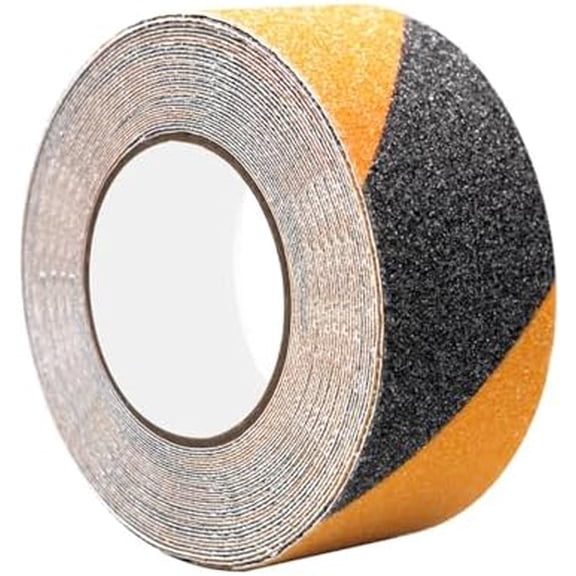 Anti Slip Traction Tape, 2 Inch x 33 Ft,   Yellow and Black for Floor Steps Non Skid Hazard   Stripe with High Traction Grit and  Outdoor Caution Tapes