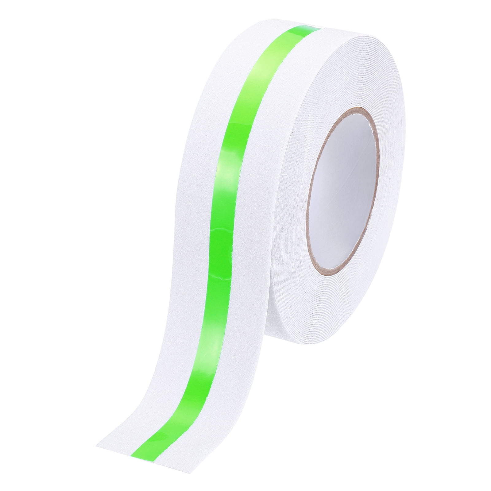 Anti Slip Traction Tape 2 Inch x 49.2ft Stair Grip Friction Adhesive Non Skid Tape Waterproof White with Green Tape