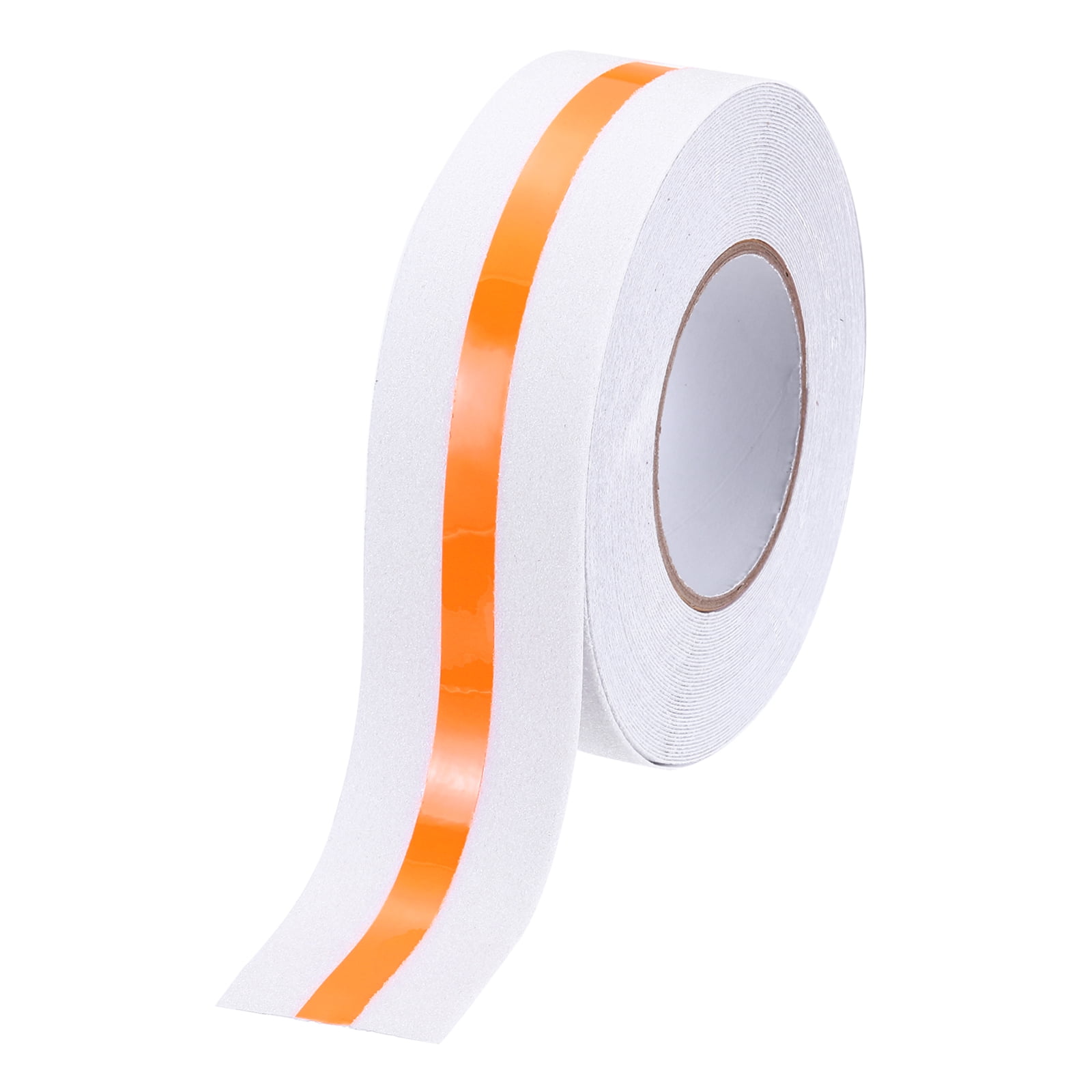 Anti Slip Traction Tape 2 Inch x 49.2ft Stair Grip Friction Adhesive Non Skid Tape Waterproof White with Orange Tape