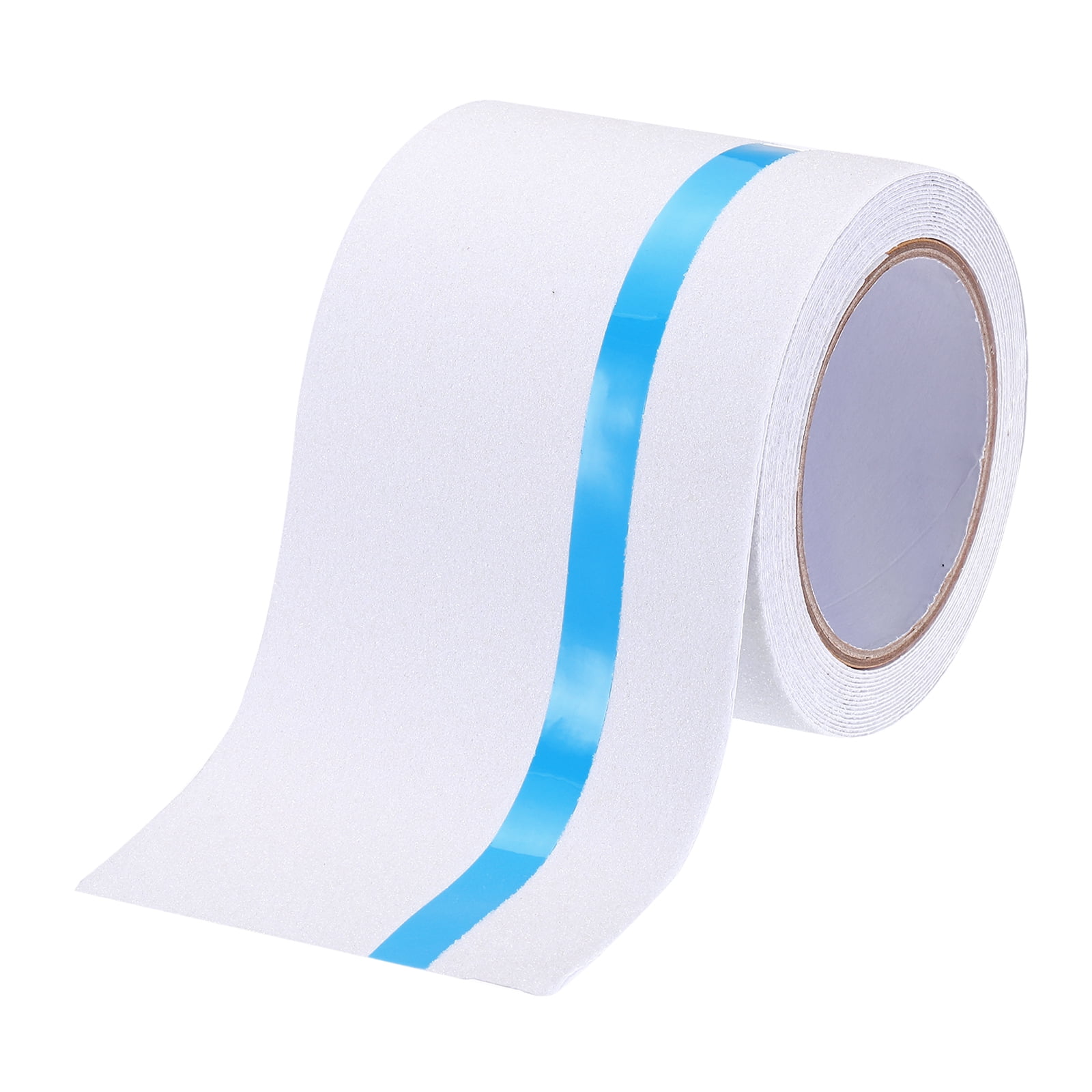 Anti Slip Traction Tape 4 Inch x 16.4ft Stair Grip Friction Adhesive Non Skid Tape Waterproof White with Blue Tape