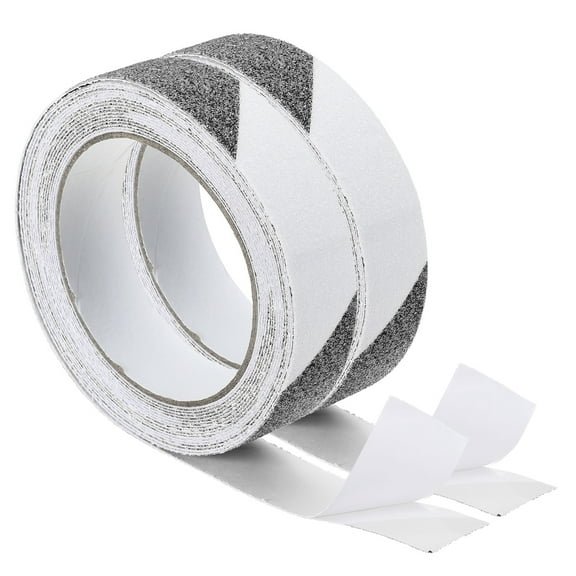 Anti Slip Traction Tape 6.47 Yards x 1 inch, Adhesive Grip Tape Safety Non Skid Tread Tape, Black/White 2 Pcs