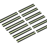 Anti Slip Traction Treads with Glow in Dark Stripe 12-pack, 2" X 12", Best Grip Tape 80 Grit Non Slip, Pre-Cut Strips, Rounded Corners - Right Size and Ready to Use for Easy Application